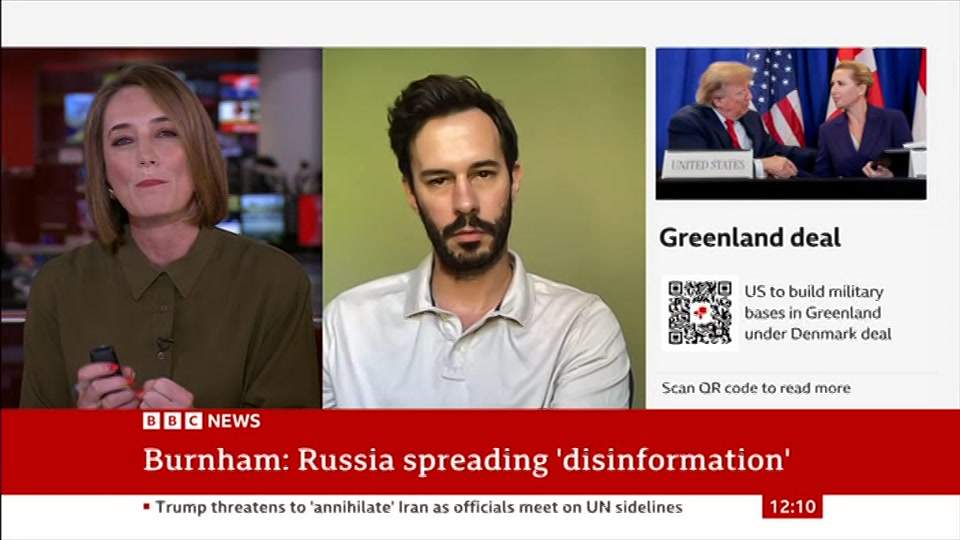 Broadcast still at 10m 30s. BBC News, BBC News Now, 23 September 2026.
