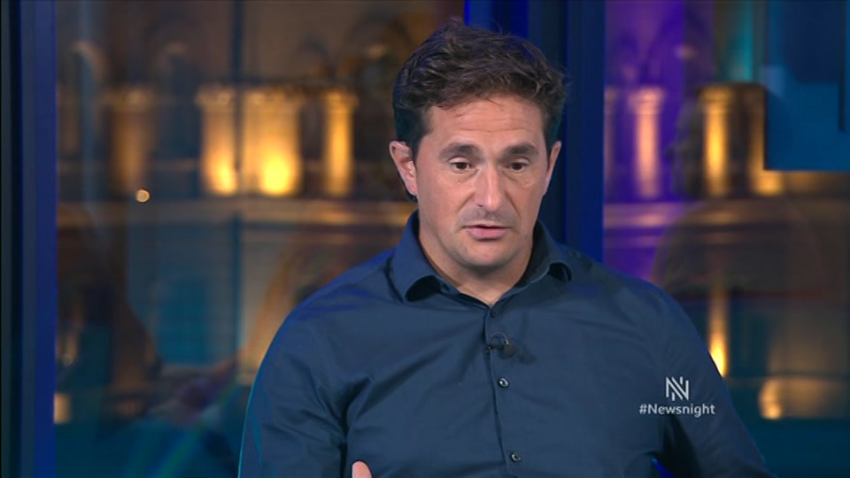 Broadcast still at 26m. BBC Two, Newsnight, followed by Weather, 23 September 2026.