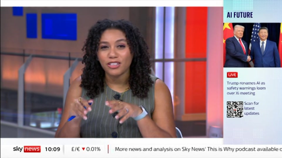 Broadcast still at 9m. Sky News, Sky News Today with Gareth Barlow, 23 September 2026.