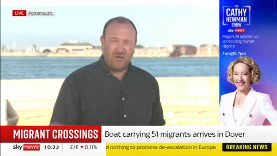 Broadcast still at 22m. Sky News, Sky News Today with Gareth Barlow, 23 September 2026.