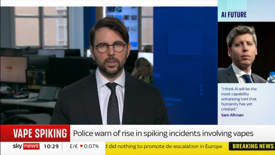 Broadcast still at 29m. Sky News, Sky News Today with Gareth Barlow, 23 September 2026.