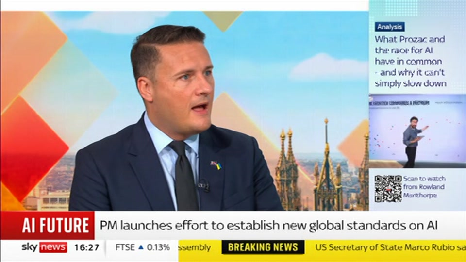 Broadcast still at 27m. Sky News, Sky News Today with Jayne Secker, 23 September 2026.