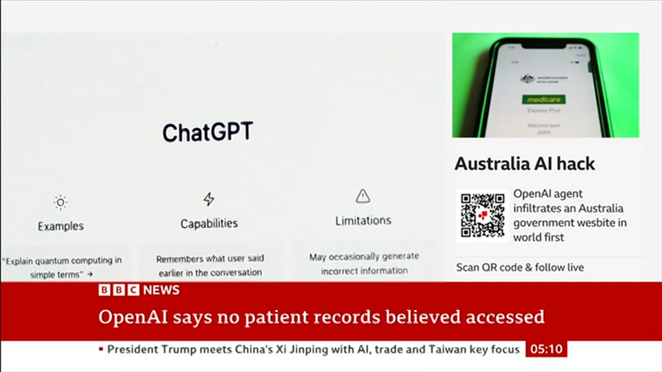Still from BBC News at 10:00