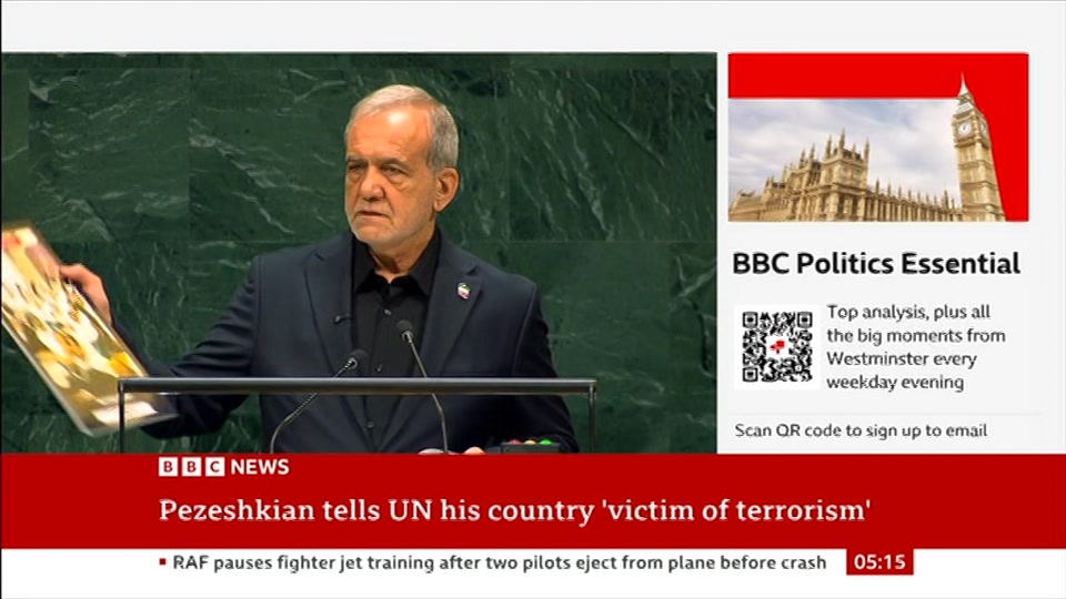 Still from BBC News at 15:00