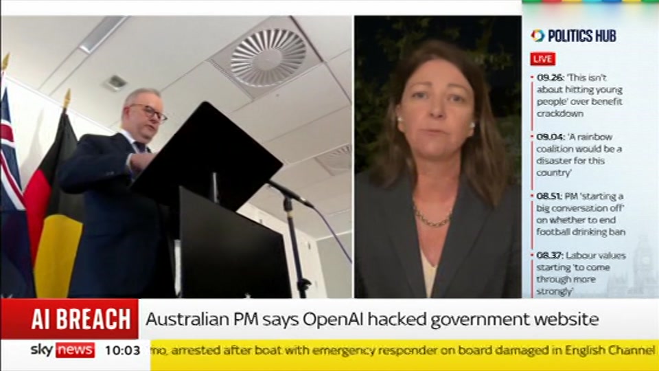 Still from Sky News at 3:00