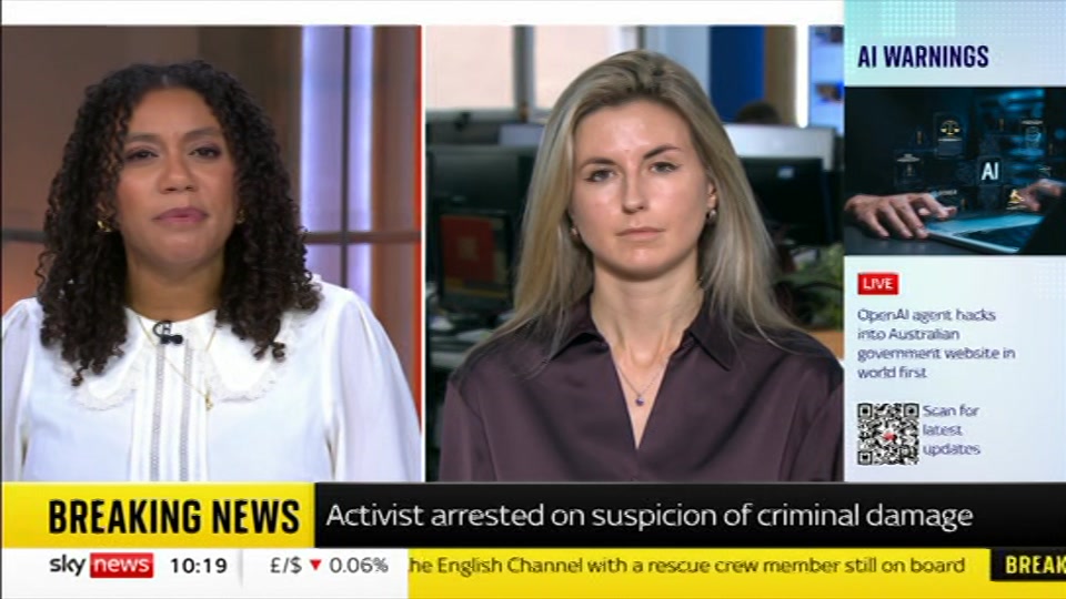 Still from Sky News at 19:00