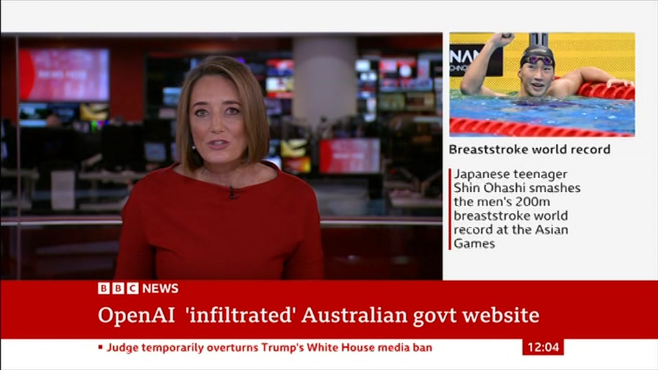 Broadcast still at 4m. BBC News, BBC News Now, 24 September 2026.