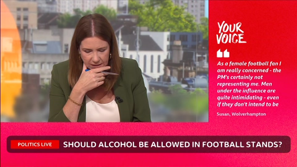 Broadcast still at 40m. BBC Two, Politics Live, 24 September 2026.