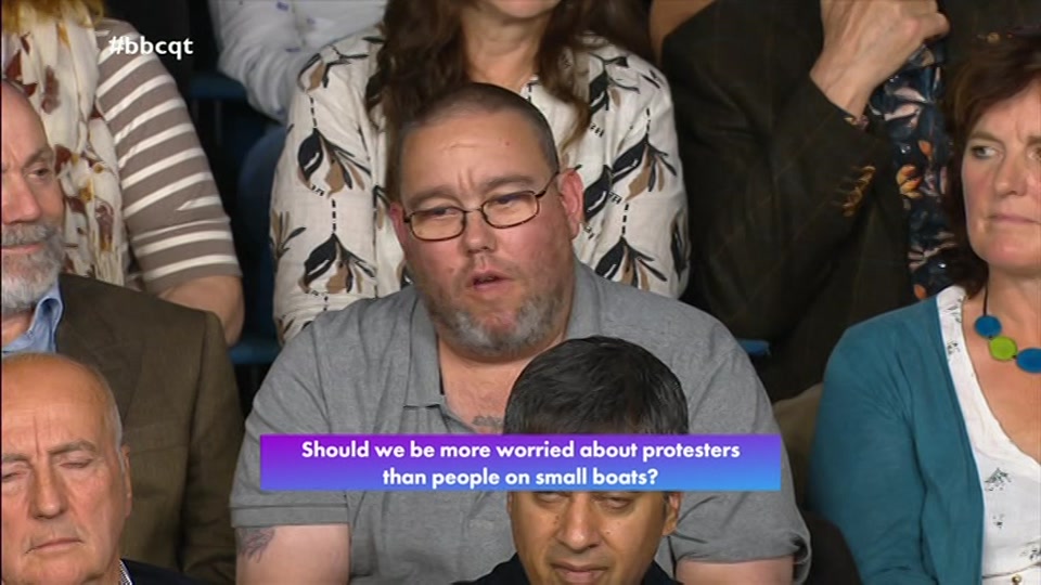 Broadcast still at 34m 30s. BBC One, Question Time, 24 September 2026.