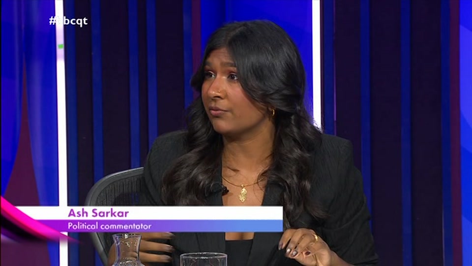 Broadcast still at 51m. BBC One, Question Time, 24 September 2026.