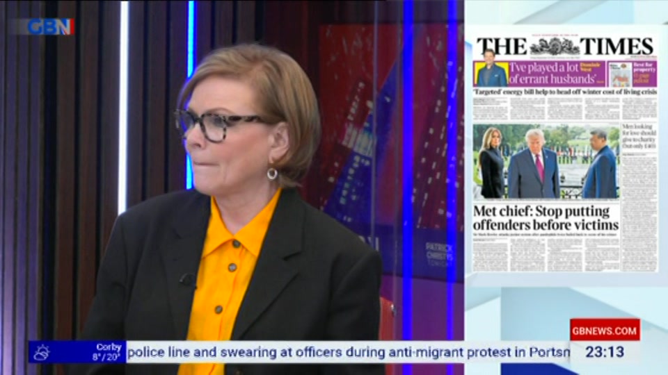 Broadcast still at 13m. GB News, New: Patrick Christys Tonight Late..., 24 September 2026.