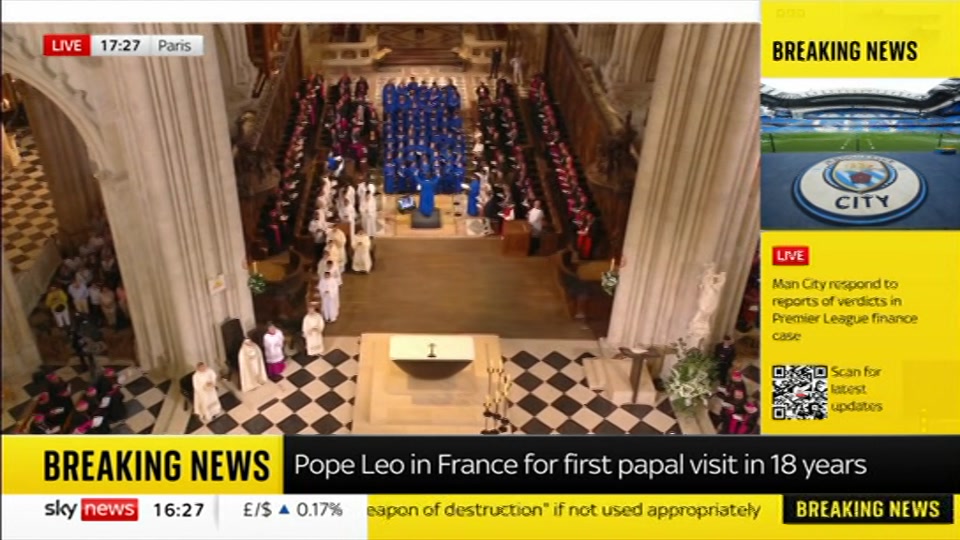 Broadcast still at 27m. Sky News, Sky News Today, 25 September 2026.