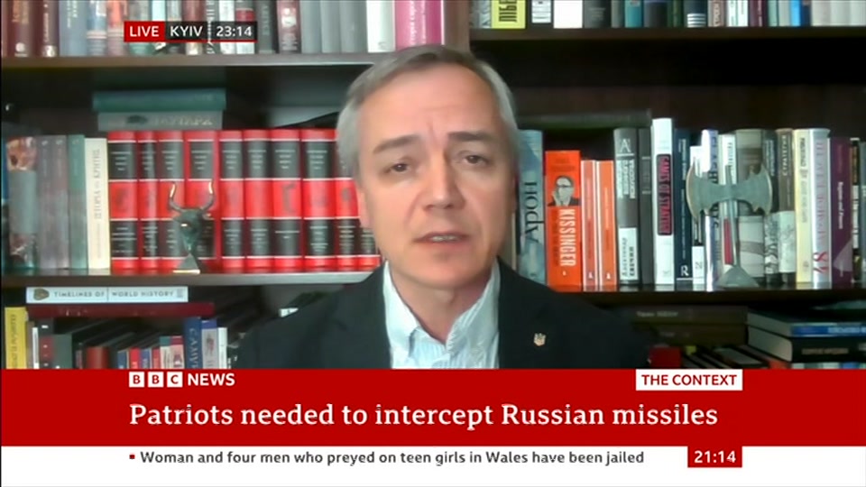 Broadcast still at 14m 30s. BBC News, The Context, 25 September 2026.