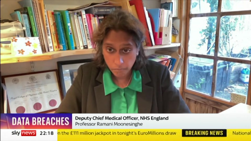 Still from Sky News at 18:30