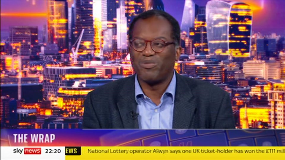 Broadcast still at 20m. Sky News, The Wrap With Gillian Joseph, 25 September 2026.