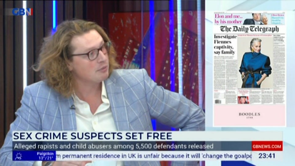 Broadcast still at 41m 30s. GB News, New: Patrick Christys Tonight Late..., 25 September 2026.