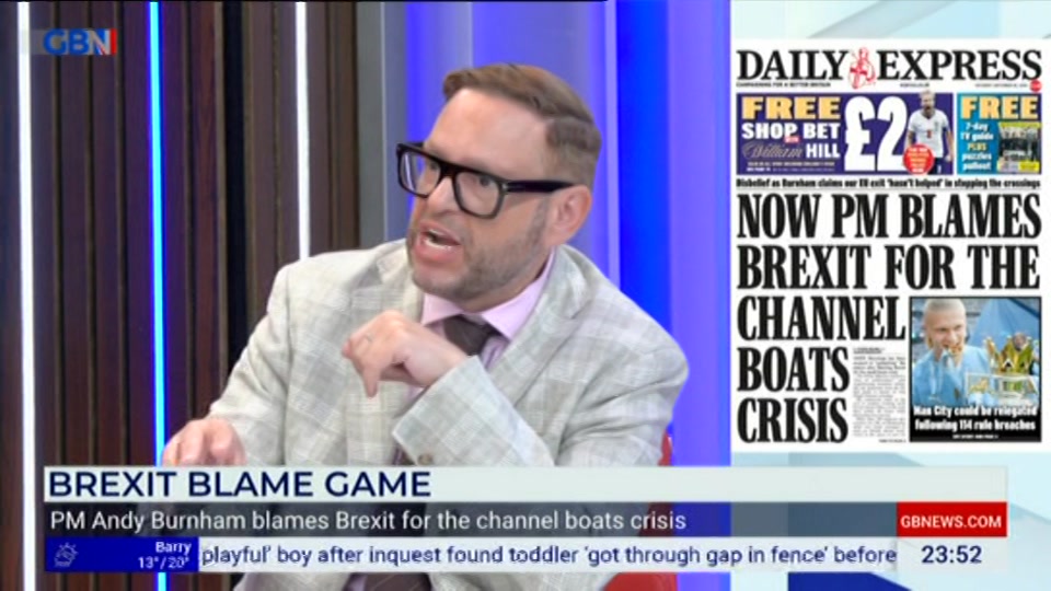 Broadcast still at 52m. GB News, New: Patrick Christys Tonight Late..., 25 September 2026.