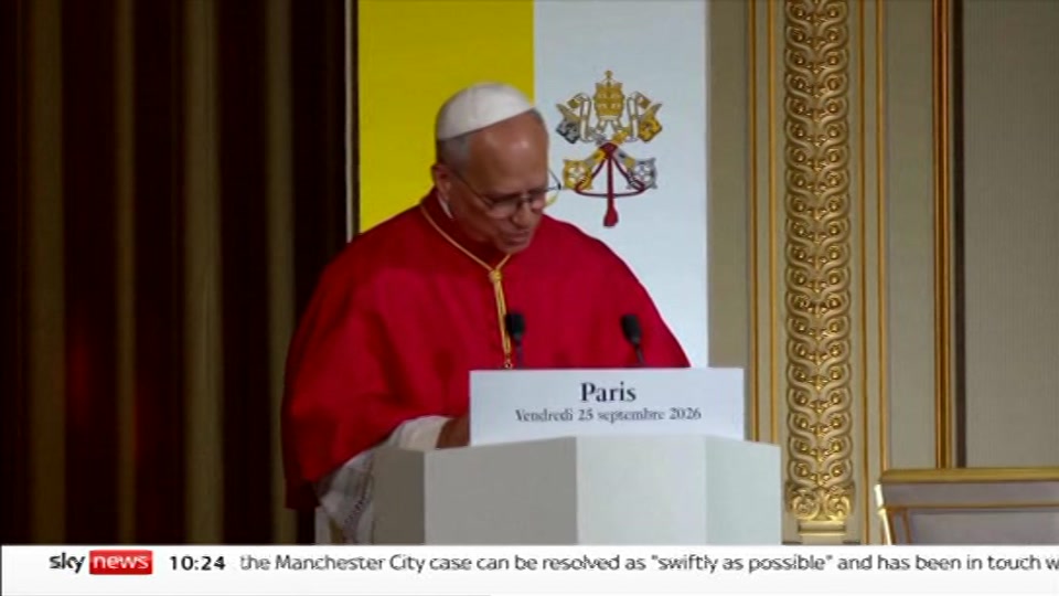 Broadcast still at 24m. Sky News, Sky News Today with Sam Washington, 26 September 2026.