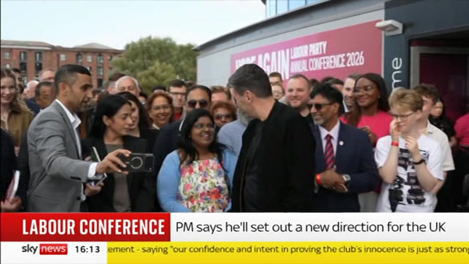 Broadcast still at 13m 30s. Sky News, Sky News Today, 26 September 2026.