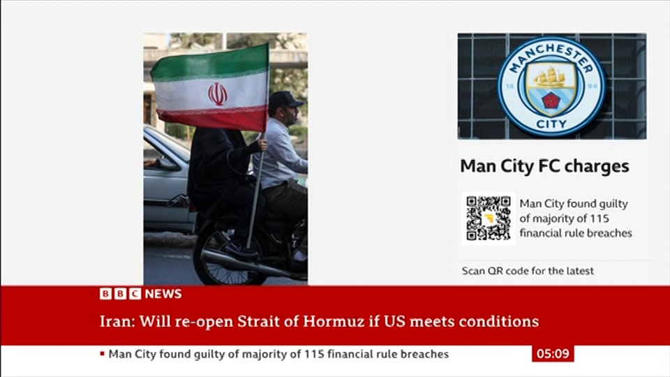 Still from BBC News at 9:00