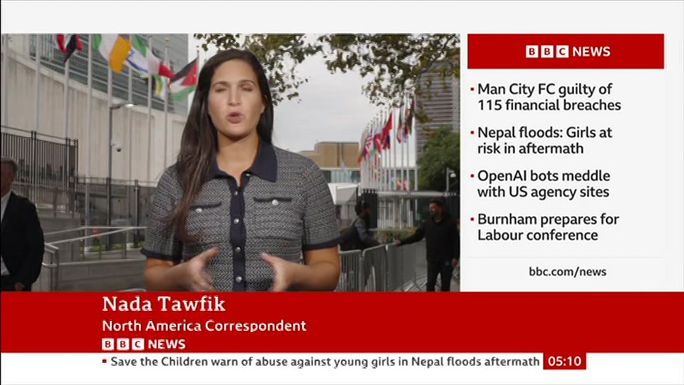 Broadcast still at 10m. BBC News, 26 September 2026.
