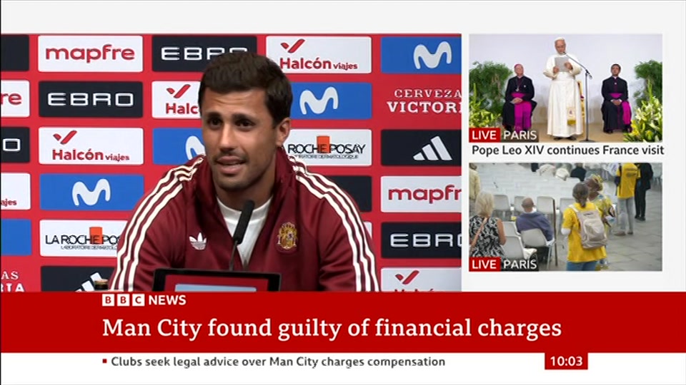 Broadcast still at 3m 30s. BBC News, 26 September 2026.