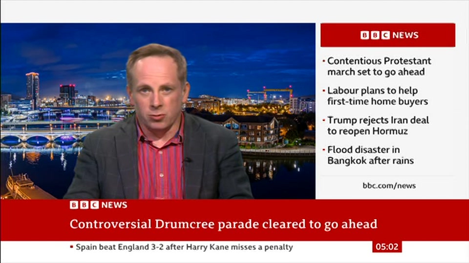 Broadcast still at 2m 30s. BBC News, 27 September 2026.