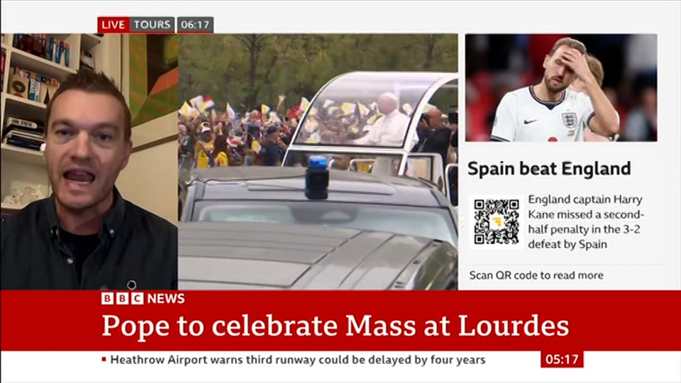 Broadcast still at 17m. BBC News, 27 September 2026.