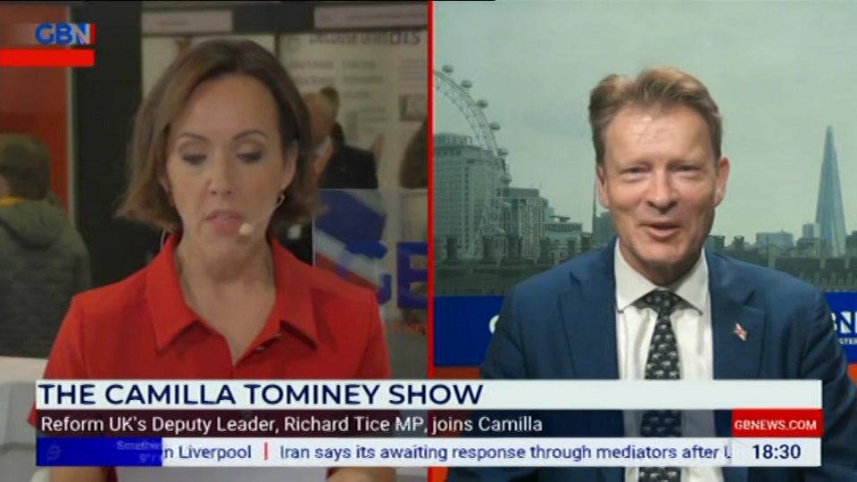 Broadcast still at 30m. GB News, New: The Camilla Tominey Show..., 27 September 2026.