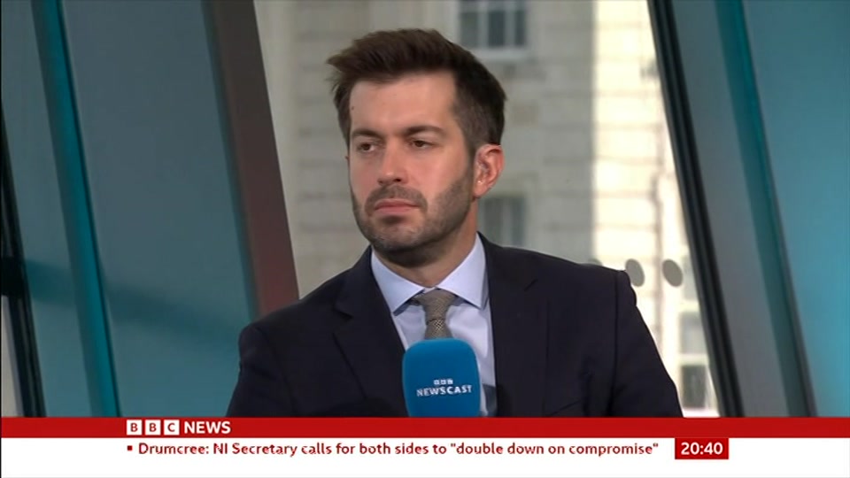 Broadcast still at 10m 30s. BBC News, Newscast, 27 September 2026.