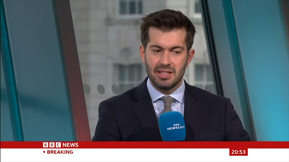 Broadcast still at 23m 30s. BBC News, Newscast, 27 September 2026.