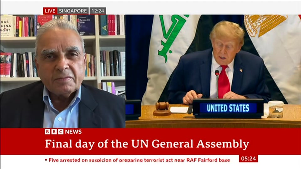 Broadcast still at 24m 30s. BBC News, 28 September 2026.