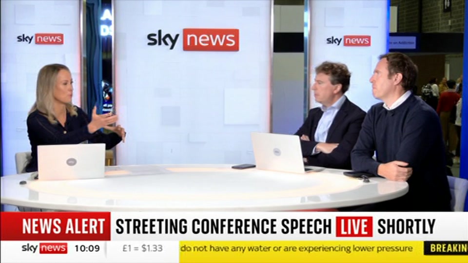 Broadcast still at 9m. Sky News, Sky News Today with Gareth Barlow, 28 September 2026.