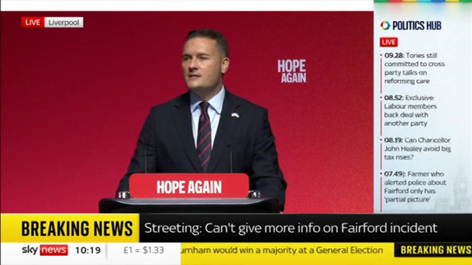 Still from Sky News at 19:00