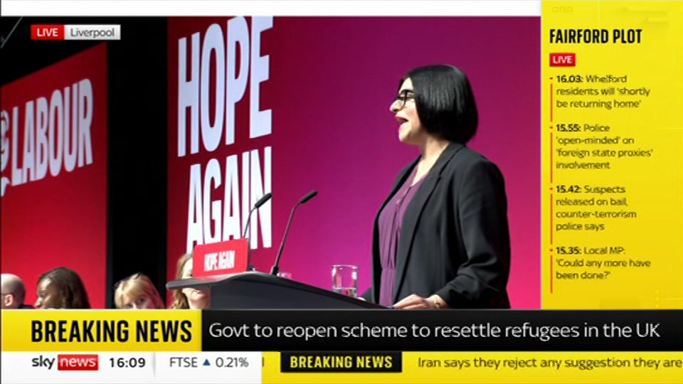 Still from Sky News at 9:00