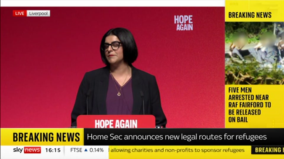Broadcast still at 15m. Sky News, Sky News Today with Jayne Secker, 28 September 2026.