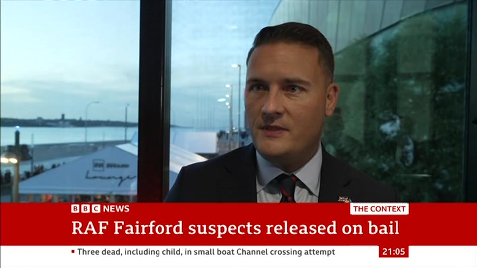 Broadcast still at 5m 30s. BBC News, The Context, 28 September 2026.