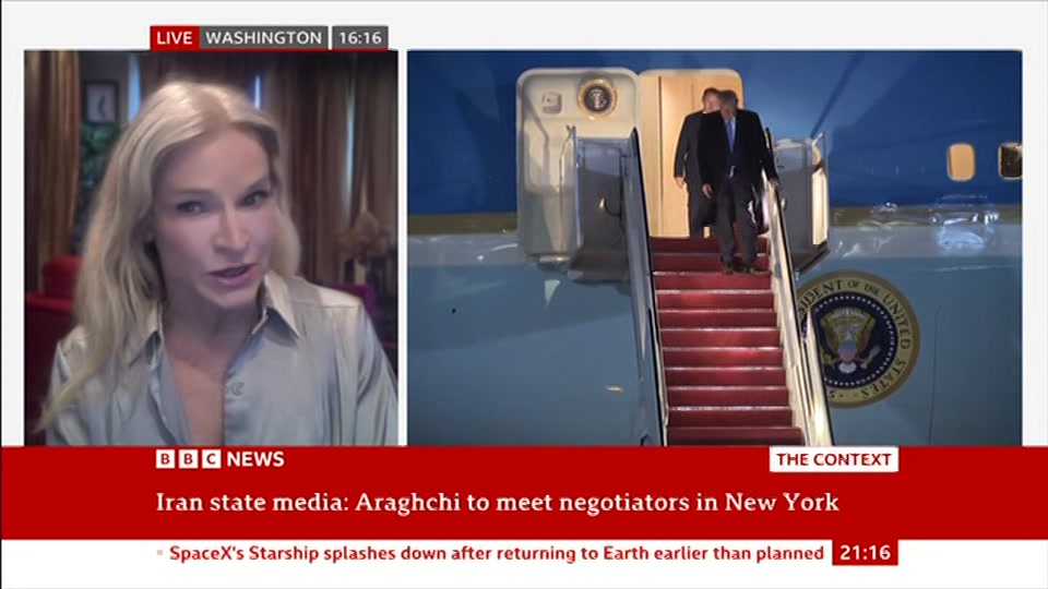 Broadcast still at 16m 30s. BBC News, The Context, 28 September 2026.