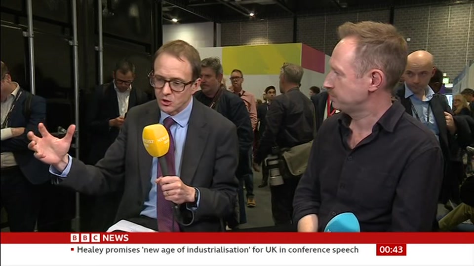 Broadcast still at 13m 30s. BBC News, Newscast, 28 September 2026.