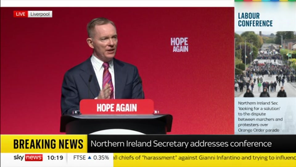 Broadcast still at 19m. Sky News, Sky News Today with Gareth Barlow, 29 September 2026.
