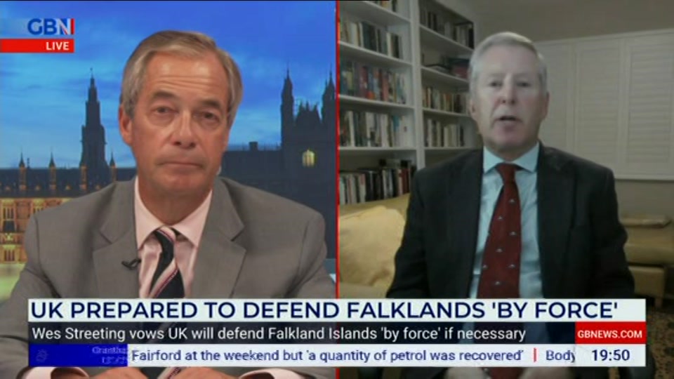 Broadcast still at 50m. GB News, New: Farage, 29 September 2026.