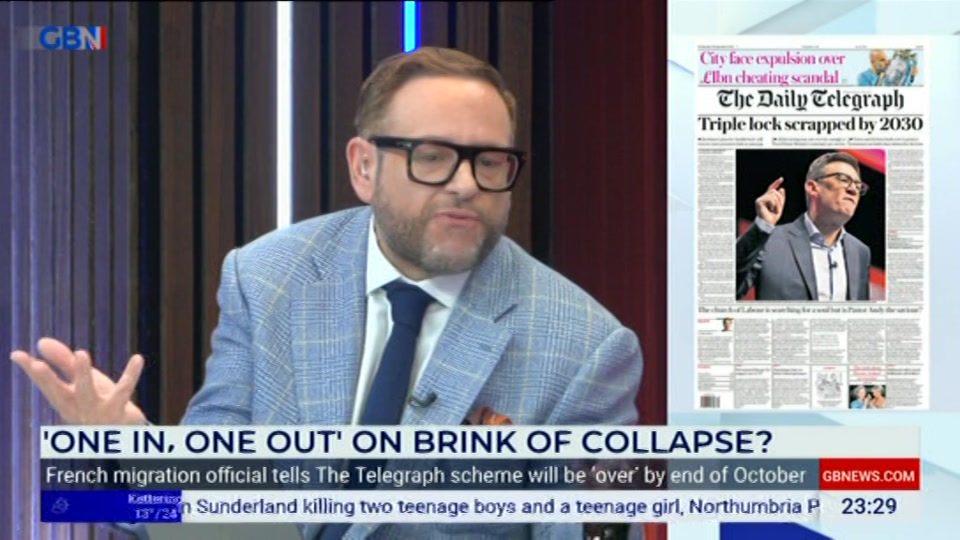 Broadcast still at 29m. GB News, New: Patrick Christys Tonight Late..., 29 September 2026.