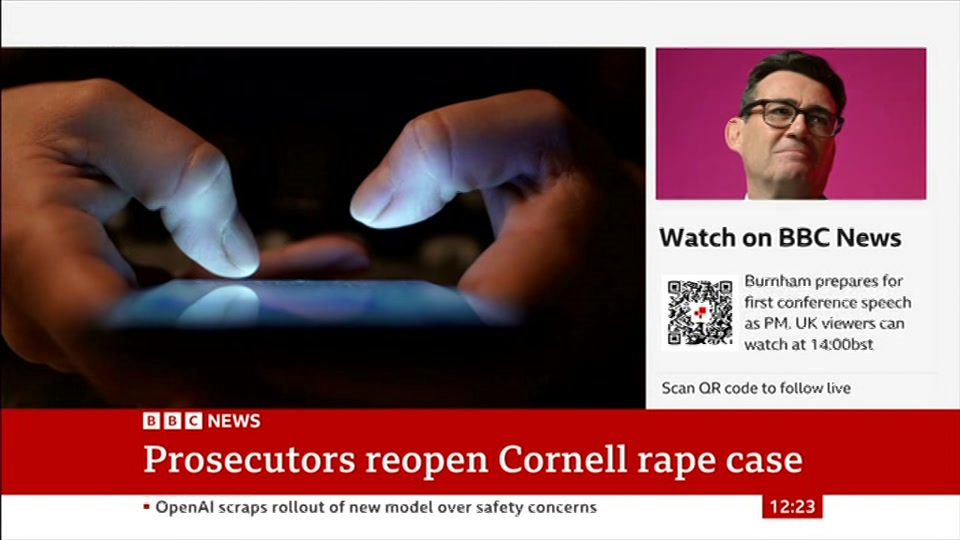 Broadcast still at 23m. BBC News, BBC News Now, 29 September 2026.