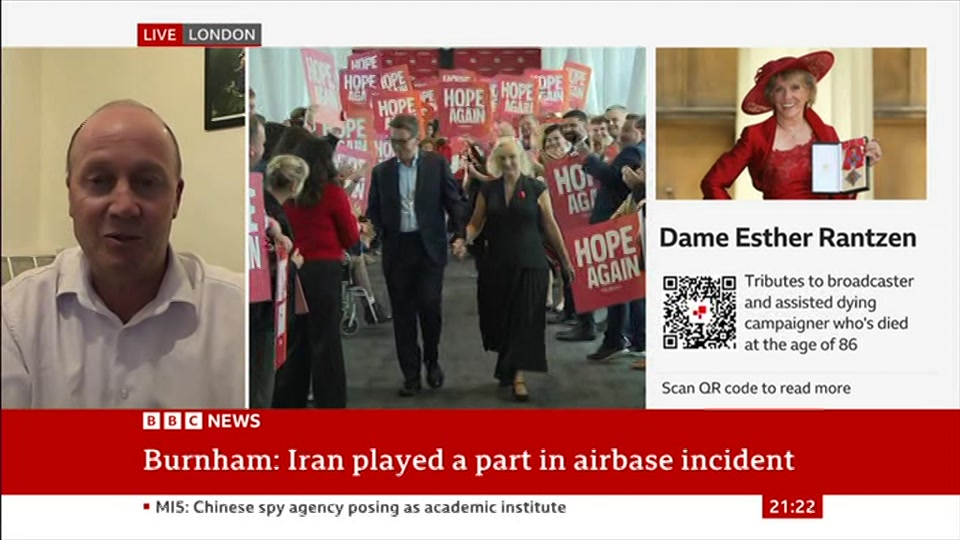 Still from BBC News at 22:00