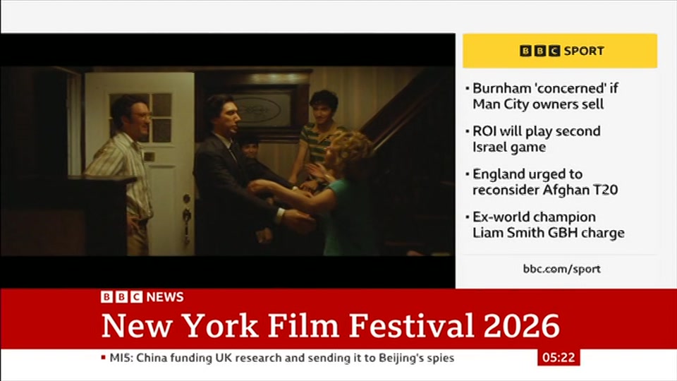 Broadcast still at 22m 30s. BBC News, 1 October 2026.