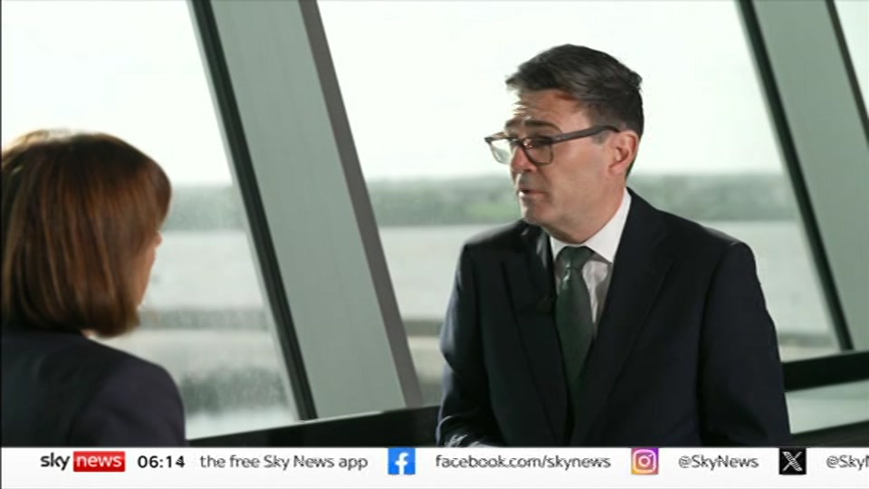 Broadcast still at 14m. Sky News, Mornings, 1 October 2026.