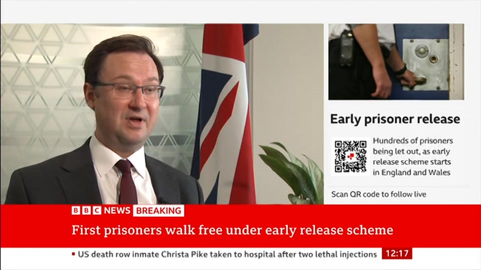 Broadcast still at 17m. BBC News, BBC News Now, 1 October 2026.