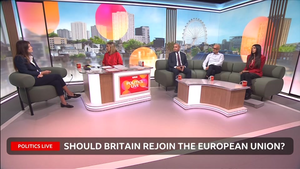 Broadcast still at 24m. BBC Two, Politics Live, 1 October 2026.