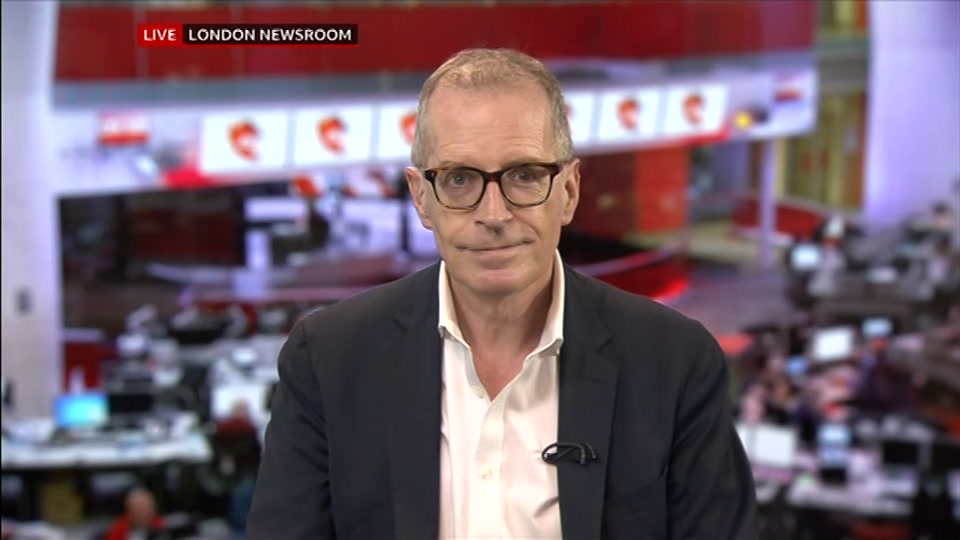 Broadcast still at 22m. BBC One, BBC News at One including..., 1 October 2026.