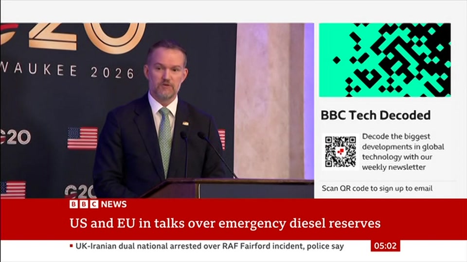 Broadcast still at 2m 30s. BBC News, 2 October 2026.